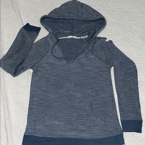 Roxy Heathered Blue Long Sleeve Relaxed Hoodie EUC M